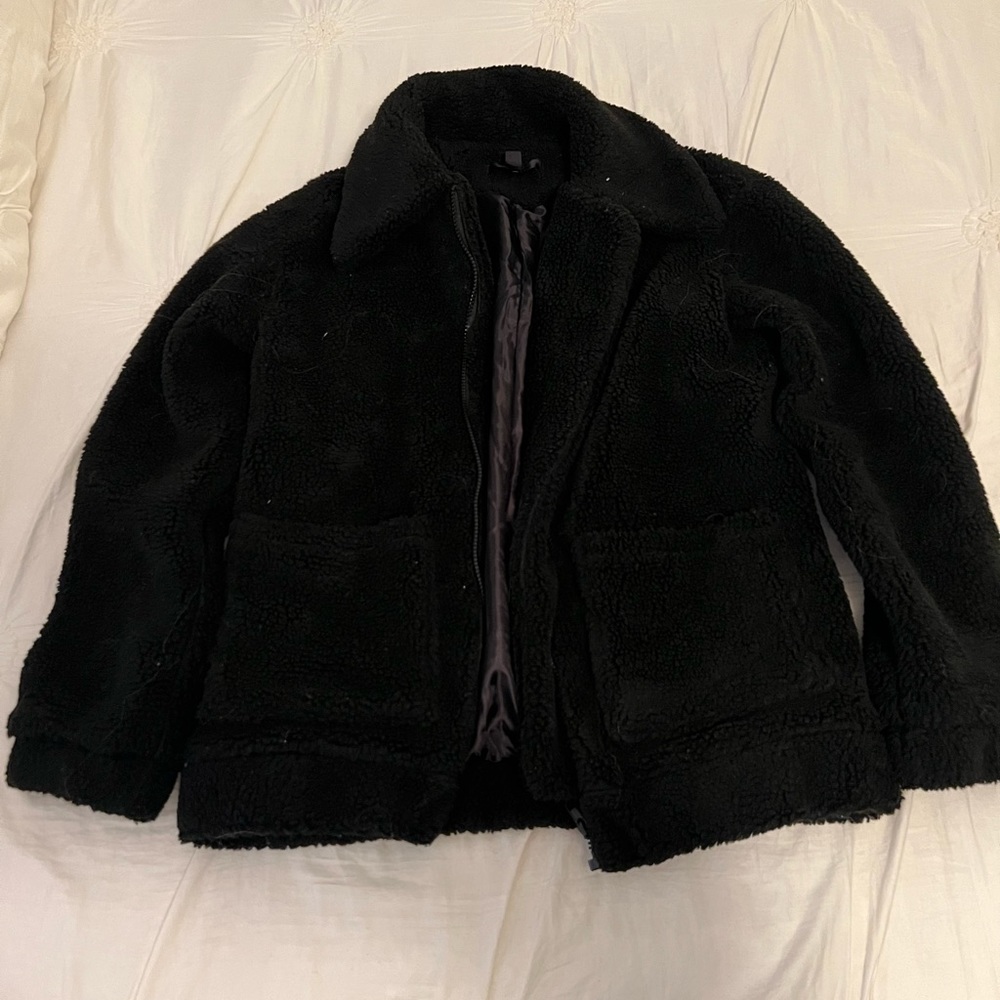 Black teddy coat